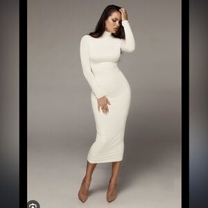 JLUX Label White Long Sleeve Dress NWT